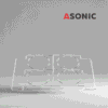 ASONIC-BEAKER-10L Soporte para vasos de precipitados ASONIC de 10 litros, accesorio de acero inoxidable resistente para colocar de forma segura vasos de precipitados grandes en limpiadores ultrasónicos.