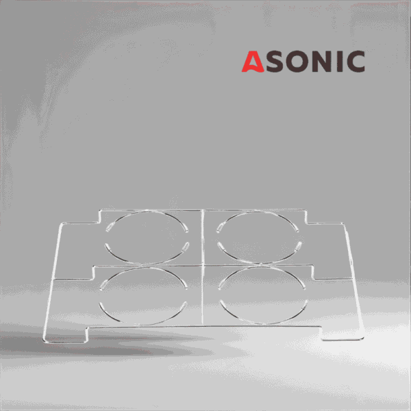 ASONIC-BEAKER-10L Soporte para vasos de precipitados ASONIC de 10 litros, accesorio de acero inoxidable resistente para colocar de forma segura vasos de precipitados grandes en limpiadores ultrasónicos.