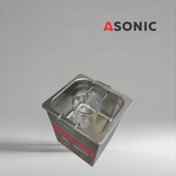 Becher ultrasónico ASONIC BEAKER-PRO con diseño de vidrio resistente