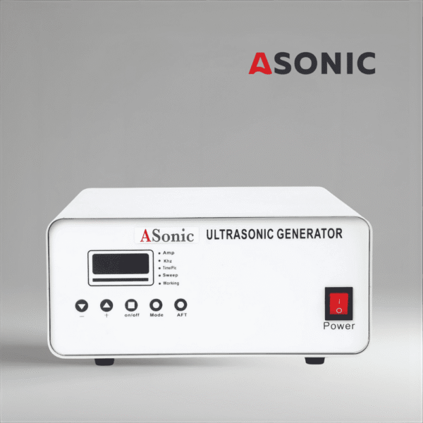 Generador ASONIC para sistemas de limpieza por ultrasonidos, diseño duradero que proporciona una energía ultrasónica constante.