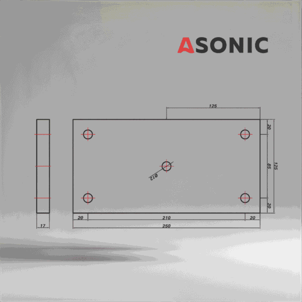 ASONIC HEATER-1000W-5 tornillos-2 calentador externo para depósito de limpiador ultrasónico