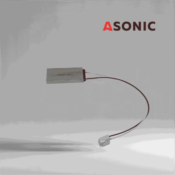 Calentador plano ASONIC de 100 W para tanques de limpiadores ultrasónicos Calentador plano ASONIC de 100 W diseñado para montarse en depósitos de limpiadores ultrasónicos para controlar la temperatura.