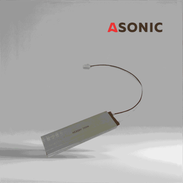 Calentador plano ASONIC de 300 W para sistemas de limpieza por ultrasonidos Calentador plano ASONIC de 300 W para montar en tanques y depósitos de limpieza por ultrasonidos de acero inoxidable.