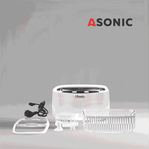 Máquina de limpieza por ultrasonidos ASONIC HOME-2500, unidad versátil para gafas, joyas y utensilios domésticos.