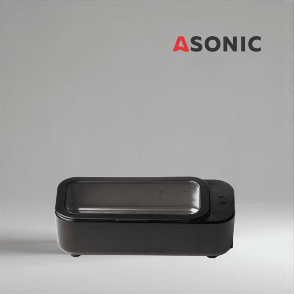 Máquina de limpieza ultrasónica ASONIC HOME-450black, unidad elegante para accesorios domésticos de uso diario.