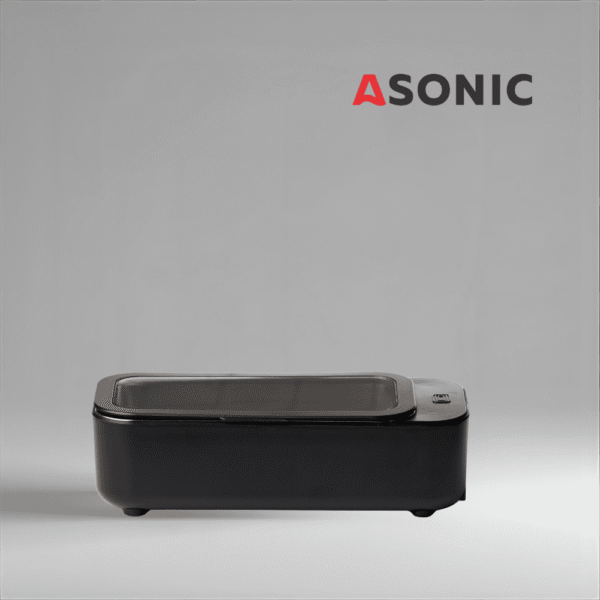 Limpiador ultrasónico ASONIC HOME-450black, dispositivo portátil para la limpieza doméstica fiable de pequeños accesorios.