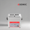 Tanque ultrasónico profesional ASONIC IND-40, portátil y fiable para tareas diarias de limpieza de precisión.