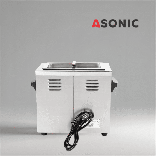 Limpiador ultrasónico ASONIC IND-40, unidad profesional compacta para la limpieza precisa de herramientas, instrumentos y piezas pequeñas.