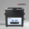 Limpiador ultrasónico ASONIC MED 10L negro con tapa cerrada para limpiar instrumentos médicos grandes