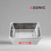 Limpiador ultrasónico industrial ASONIC 29L con tapa de acero inoxidable cerrada para limpieza profesional de alta resistencia.