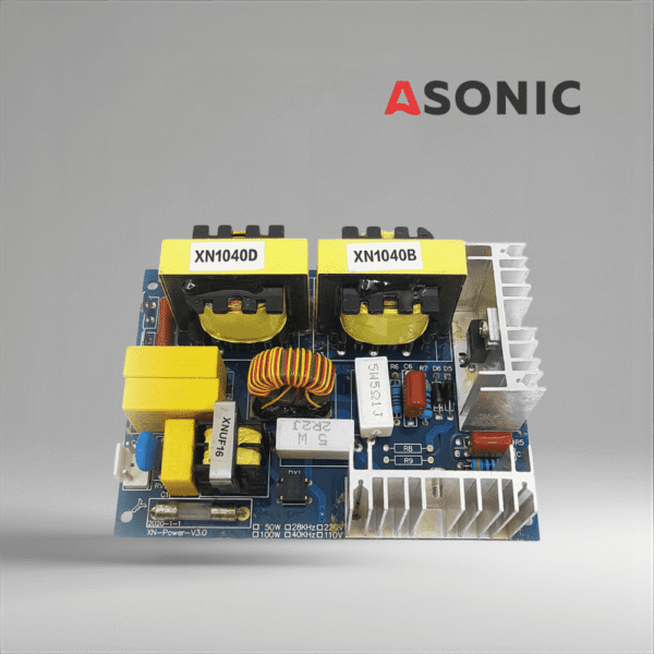 ASONIC PROmodel PCB 120W 28kHz, placa de circuito de potencia industrial para limpiadores ultrasónicos, que garantiza una frecuencia y un rendimiento estables.