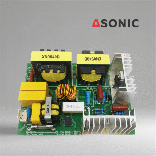 ASONIC-PRO modelo PCB-60W40kHZ ASONIC PROmodel PCB 60 W 40 kHz, placa de alimentación de repuesto fiable para sistemas de limpieza por ultrasonidos con salida constante.