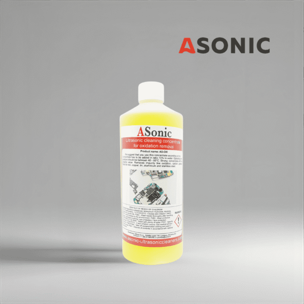 Eliminador de oxidación ultrasónico ASONIC AS-OXI-1, concentrado limpiador de 1 l para eliminar de forma segura el óxido de joyas y herramientas.