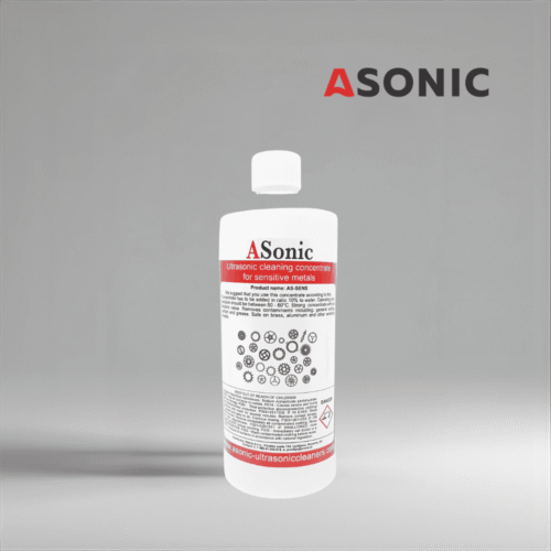 Limpiador ultrasónico sensible ASONIC AS-SENS-1, solución de 1 litro para la limpieza segura de herramientas frágiles, ópticas y artículos médicos.