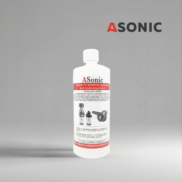 Limpiador ultrasónico biodegradable ASONIC AS-BIOX-1, solución ecológica de 1 l para tareas de limpieza seguras y eficientes.