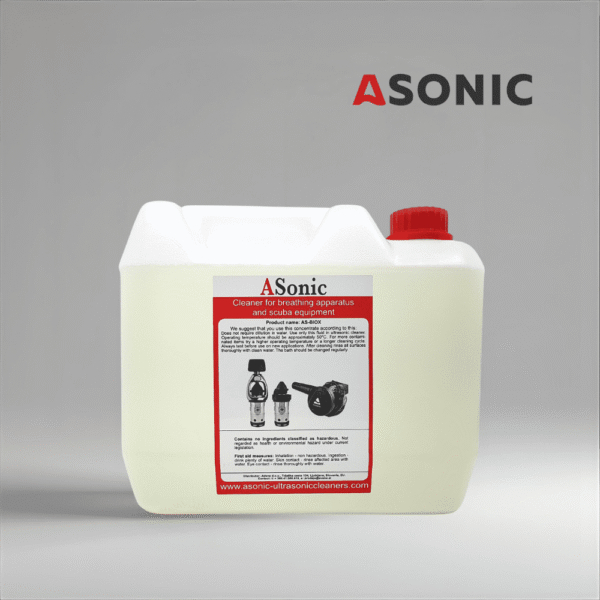 Solución de limpieza ultrasónica biodegradable ASONIC AS-BIOX-5, detergente ecológico de 5 l para aplicaciones profesionales.