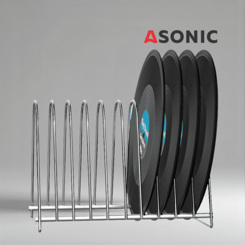 SOPORTE DE SECADO DE DISCOS DE VINILO para 10 discos de vinilo-2 Soporte de secado para discos de vinilo ASONIC con capacidad para 10 LP, soporte compacto para secar al aire los discos de forma segura después de la limpieza ultrasónica.