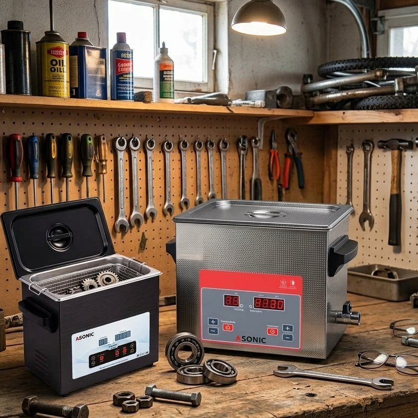 Limpiadores ultrasónicos ASONIC PRO y PRO-S en un taller